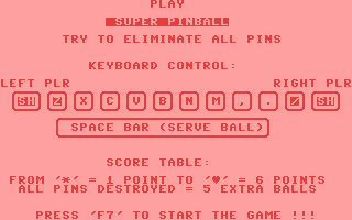 C64 GameBase Super_Pinball Robtek_Ltd. 1986