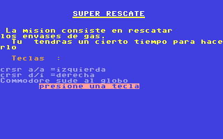 C64 GameBase Super_Rescate Proedi_Editorial_S.A./Drean_Commodore 1987