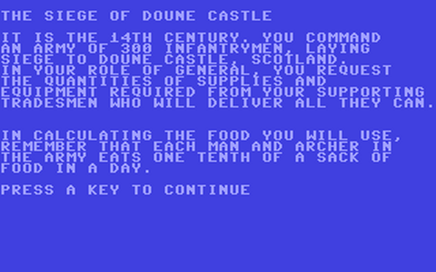 C64 GameBase Siege_of_Doune_Castle,_The Interface_Publications 1984