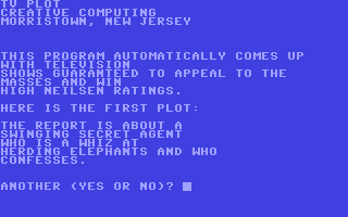 C64 GameBase TV_Plot Creative_Computing 1979