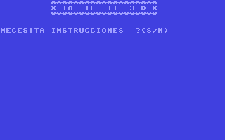 C64 GameBase Ta_Te_Ti_3-D Proedi_Editorial_S.A./Drean_Commodore 1986