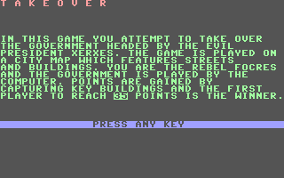 C64 GameBase Takeover Century_Communications_Ltd. 1984