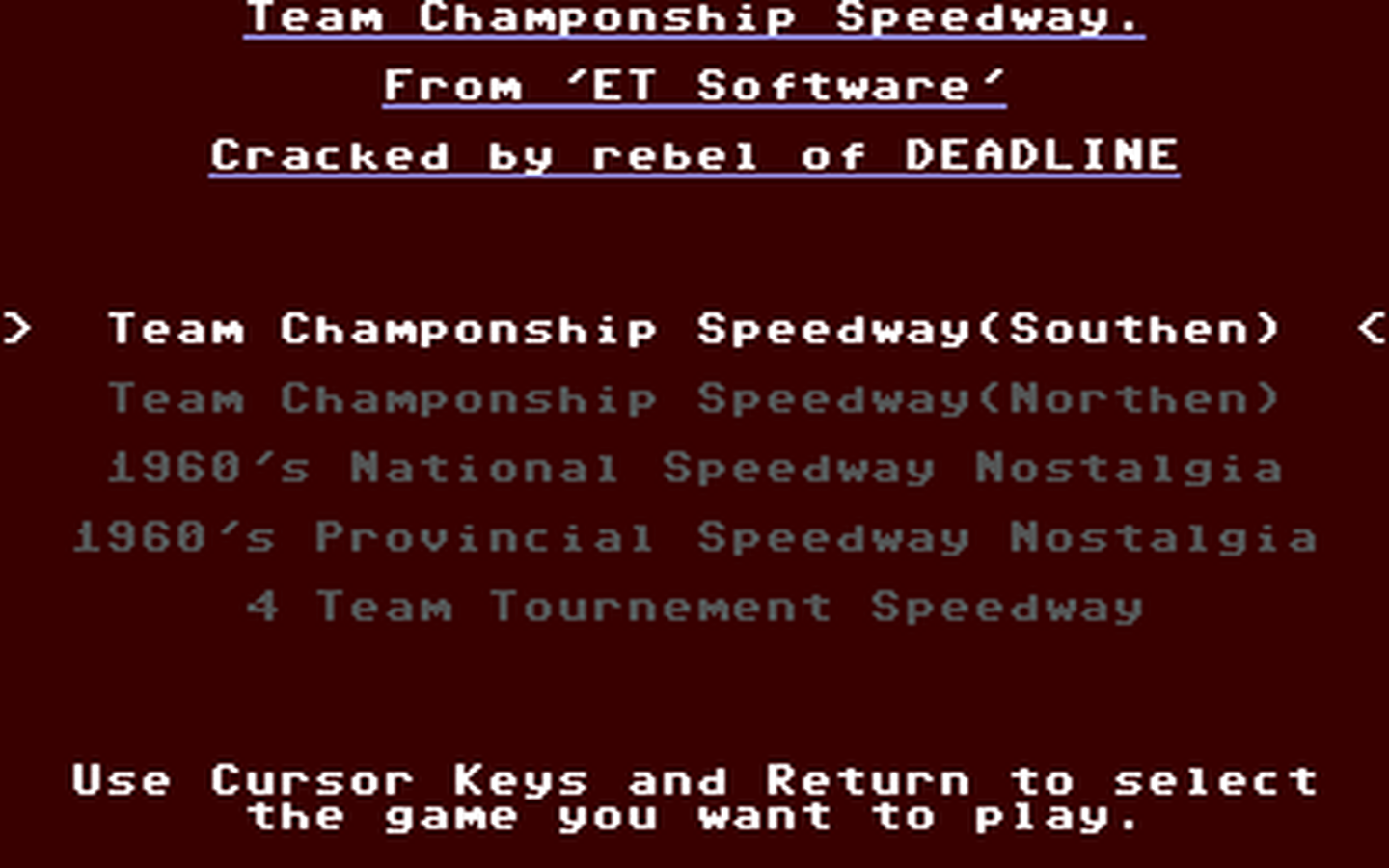 C64 GameBase Team_Championship_Speedway ET_Software 1992