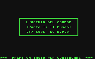 C64 GameBase Terry_Jones_-_L'Occhio_del_Condor:_Il_Museo Edizioni_Hobby/Explorer 1986