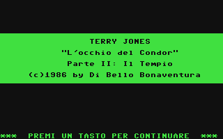 C64 GameBase Terry_Jones_-_L'Occhio_del_Condor:_Il_Tempio Edizioni_Hobby/Explorer 1986