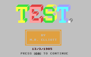 C64 GameBase Test. 1985