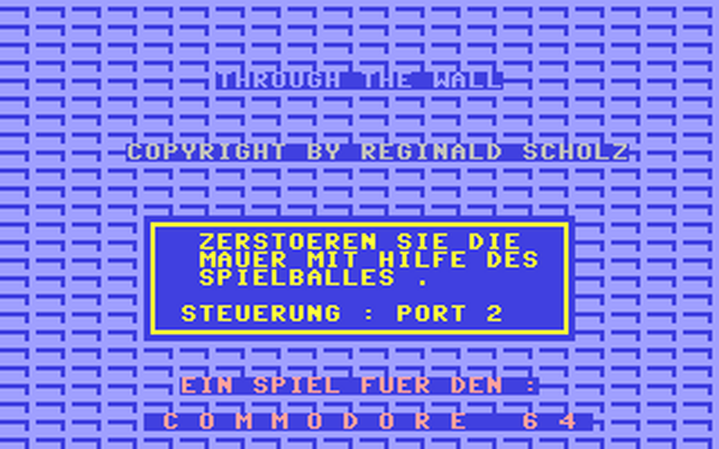 C64 GameBase Through_the_Wall Rätz-Eberle_Verlag/Computer_Kontakt 1984