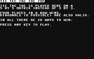 C64 GameBase Tic_Tec_Tac_Toc_Toe Reston_Publishing_Company,_Inc. 1984