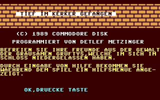 C64 GameBase Tief_im_Kerker_gefangen CA-Verlags_GmbH/Commodore_Disc 1989