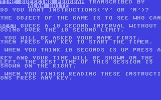 C64 GameBase Time_Guessing_Program
