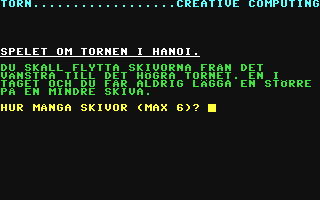 C64 GameBase Tornen_i_Hanoi SYS_Public_Domain 1991