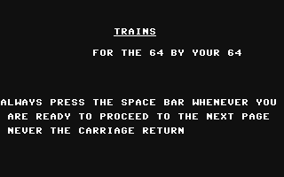 C64 GameBase Trains Sportscene_Specialist_Press_Ltd./Your_64 1984