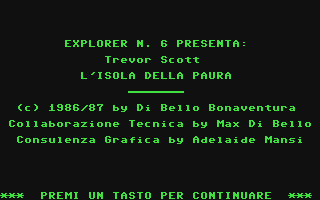 C64 GameBase Trevor_Scott_-_L'Isola_della_Paura Edizioni_Hobby/Explorer 1987