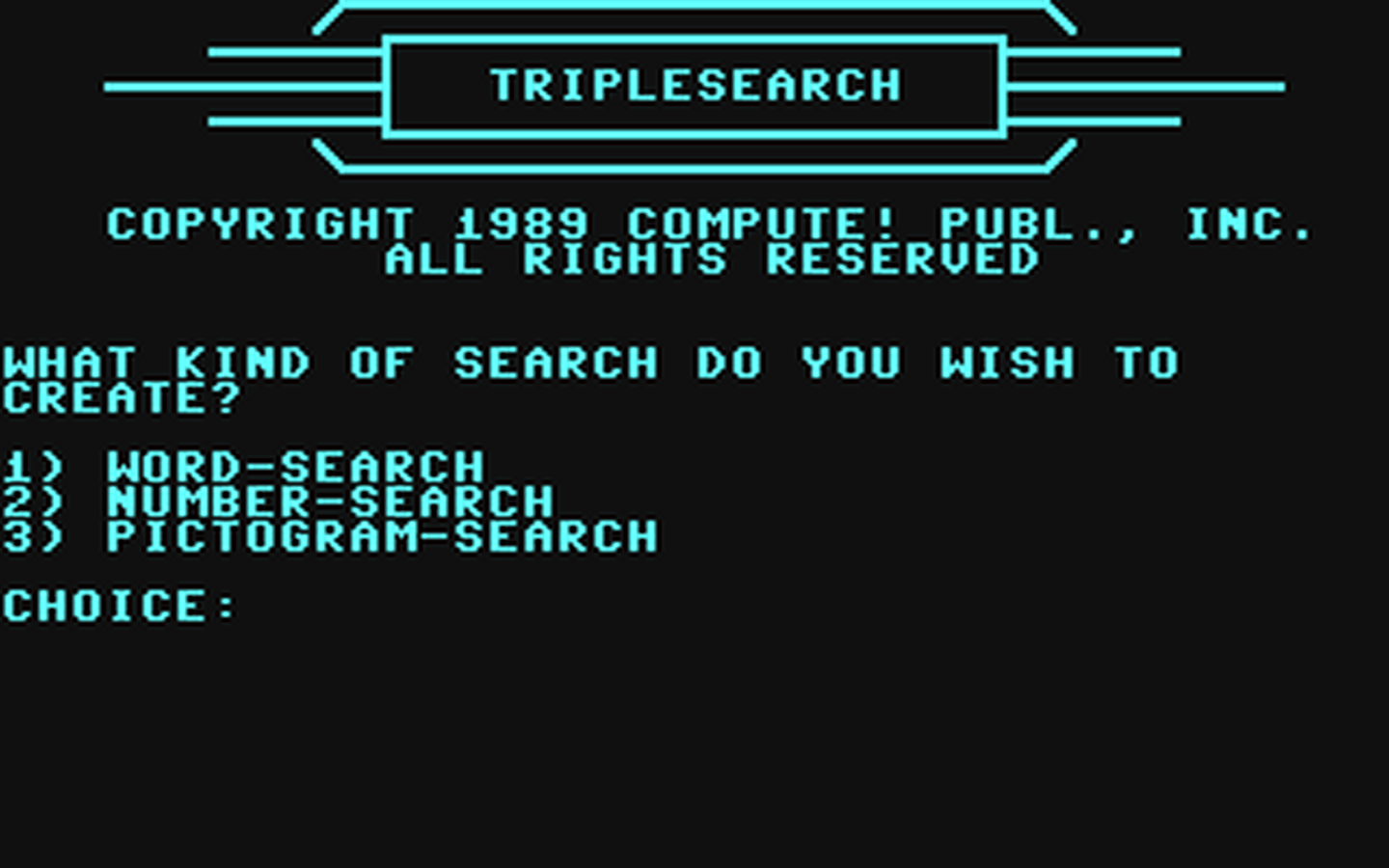 C64 GameBase Triplesearch COMPUTE!_Publications,_Inc./COMPUTE!'s_Gazette 1989