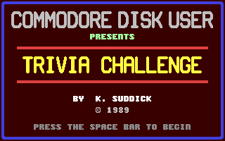 C64 GameBase Trivia_Challenge Argus_Specialist_Publications_Ltd./Commodore_Disk_User 1990