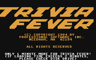 C64 GameBase Trivia_Fever Professional_Software,_Inc. 1984