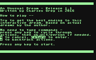 C64 GameBase Unusual_Dream,_An (Public_Domain) 2016