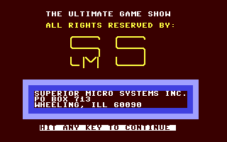 C64 GameBase Ultimate_Game_Show,_The SMS_(Superior_Micro_Systems),_Inc.