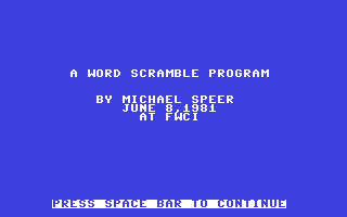 C64 GameBase Unscramble Commodore_Educational_Software