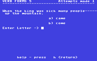 C64 GameBase Verb_Forms_5_-_Mr._Mugs_in_the_Rain Commodore_Educational_Software