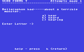 C64 GameBase Verb_Forms_7_-_Mr._Mugs_to_the_Rescue Commodore_Educational_Software