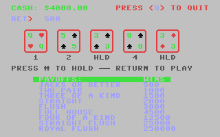 C64 GameBase Vidiot_Poker (Public_Domain) 1992