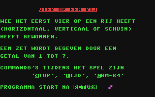 C64 GameBase Vier_op_een_Rij Courbois_Software 1983