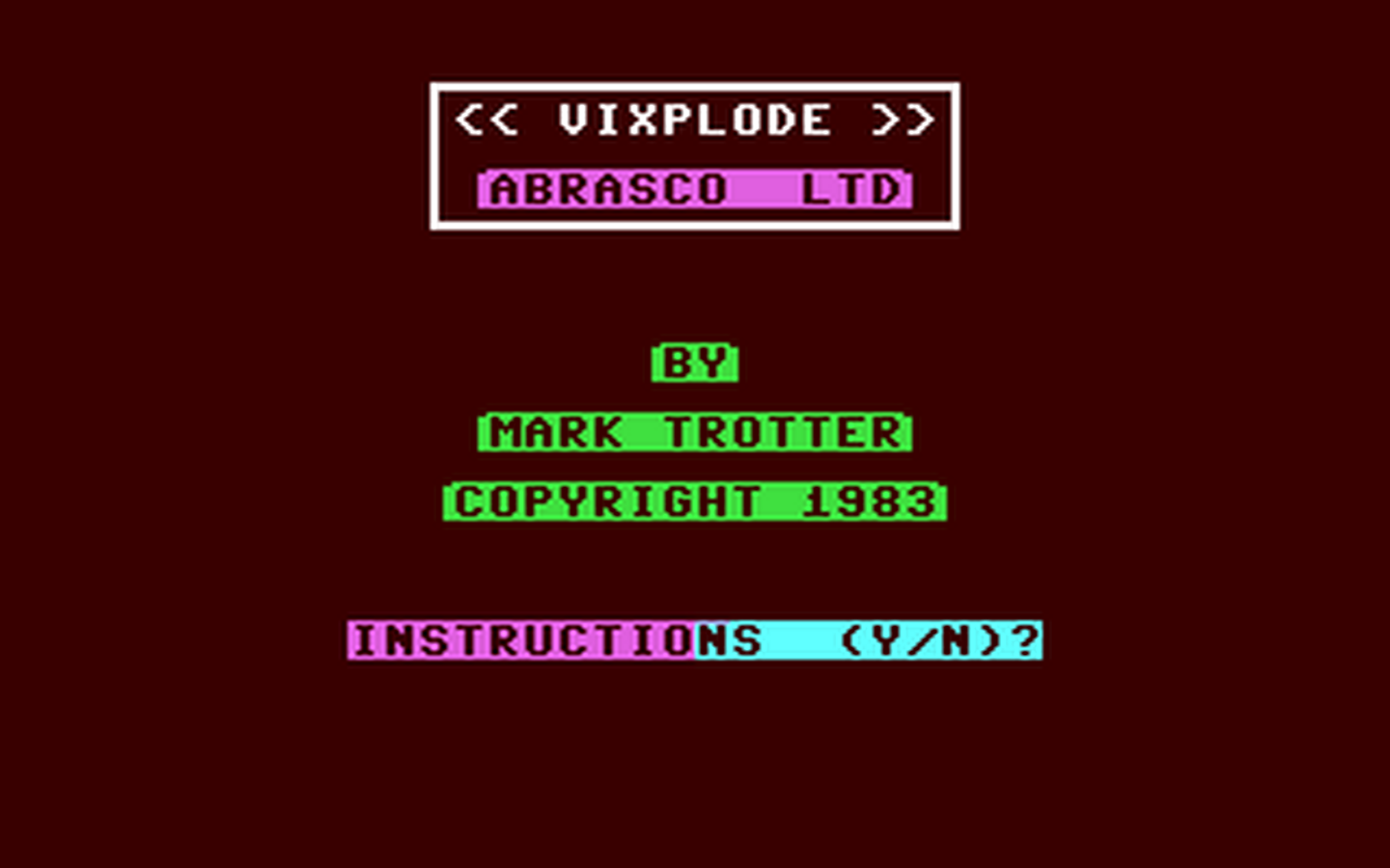 C64 GameBase Vixplode Abrasco_Ltd. 1983