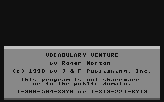 C64 GameBase Vocabulary_Venture Loadstar/J_&_F_Publishing,_Inc. 1998
