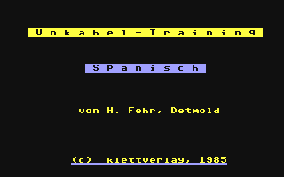 C64 GameBase Vokabel-Training_Spanisch Klettverlag 1985