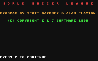 C64 GameBase World_Soccer_League E&J_Software 1990