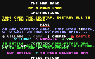 C64 GameBase War_Game,_The (Public_Domain) 1986