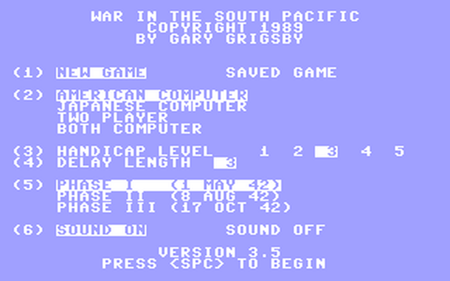C64 GameBase War_in_the_South_Pacific SSI_(Strategic_Simulations,_Inc.) 1987