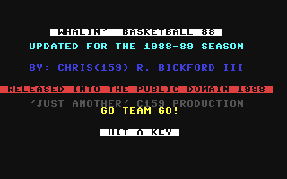 C64 GameBase Whalin'_Basketball_88 (Public_Domain) 1988