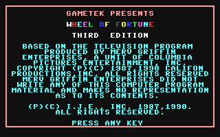 C64 GameBase Wheel_of_Fortune_-_Third_Edition GameTek 1991