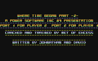 C64 GameBase Where_Time_Began_Part_II (Created_with_SEUCK) 1989
