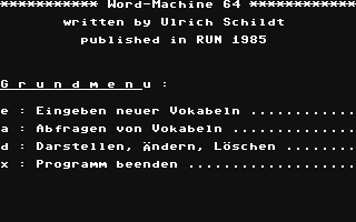 C64 GameBase Word-Machine_64 CW-Publikationen_Verlags_GmbH/RUN 1985