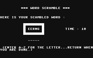 C64 GameBase Word_Scramble Datamost,_Inc. 1984
