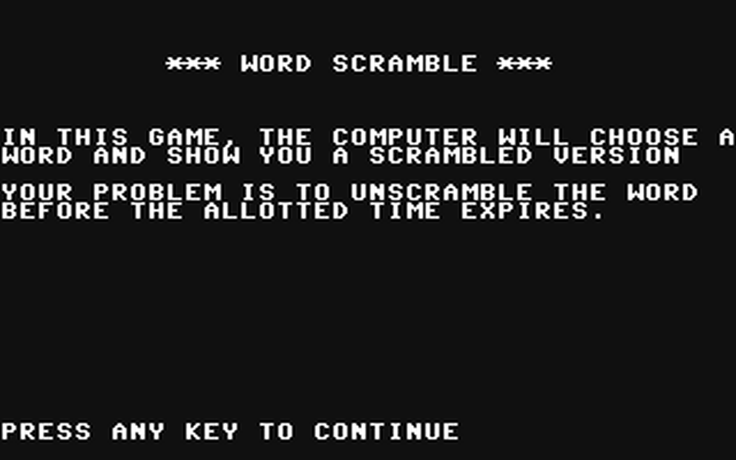 C64 GameBase Word_Scramble Datamost,_Inc. 1984