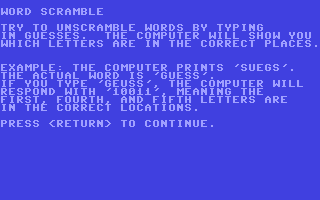 C64 GameBase Word_Scramble Scholastic,_Inc. 1984