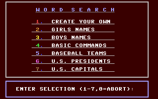 C64 GameBase Word_Search_Creator Commodore_Magazine,_Inc. 1987