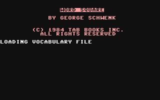 C64 GameBase Wordsquare Tab_Books,_Inc. 1985
