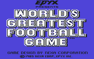 C64 GameBase World's_Greatest_Football_Game Epyx 1985