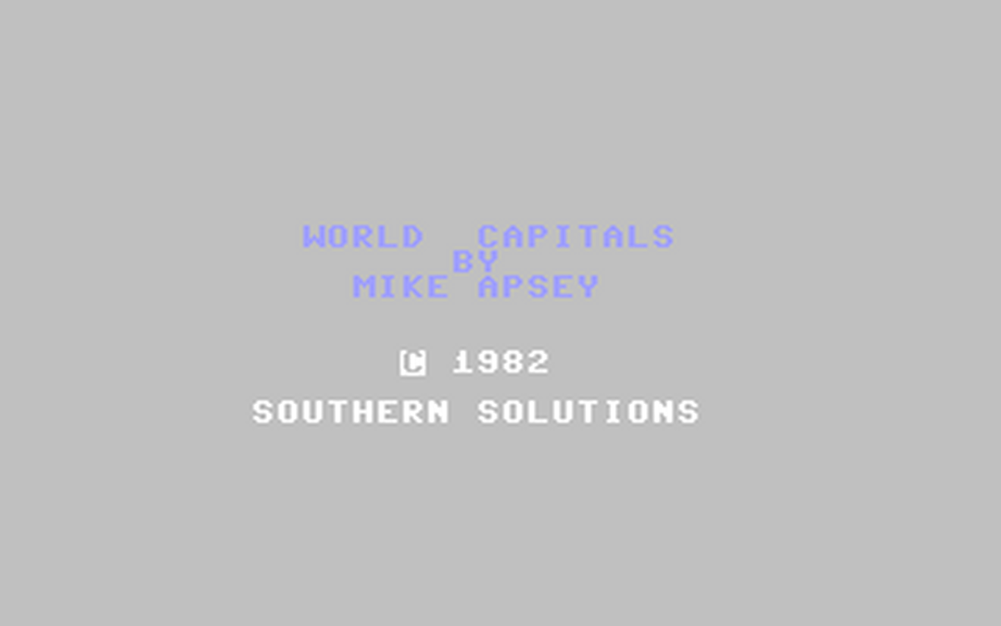 C64 GameBase World_Capitals_-_Countries_and_Capitals Southern_Solutions 1983