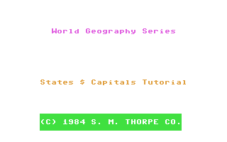 C64 GameBase World_Geography_Series_-_States_&_Capitals_Tutorial SM_Thorpe_Co. 1984