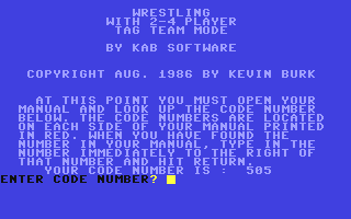 C64 GameBase Wrestling KAB_Software 1986