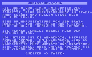 C64 GameBase Würstchenstand iWT 1984