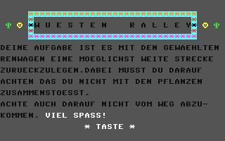 C64 GameBase Wüsten_Ralley Tronic_Verlag_GmbH/Computronic 1985