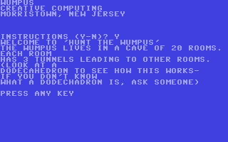 C64 GameBase Wumpus_I Creative_Computing 1979