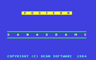 C64 GameBase Xanagrams Postern 1984